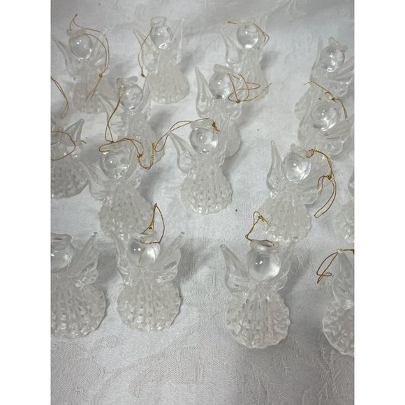 17 Plastic Vintage Clear Blown Glass Style Angel Tree Decor Christmas 2.5” tall - Picture 5 of 5